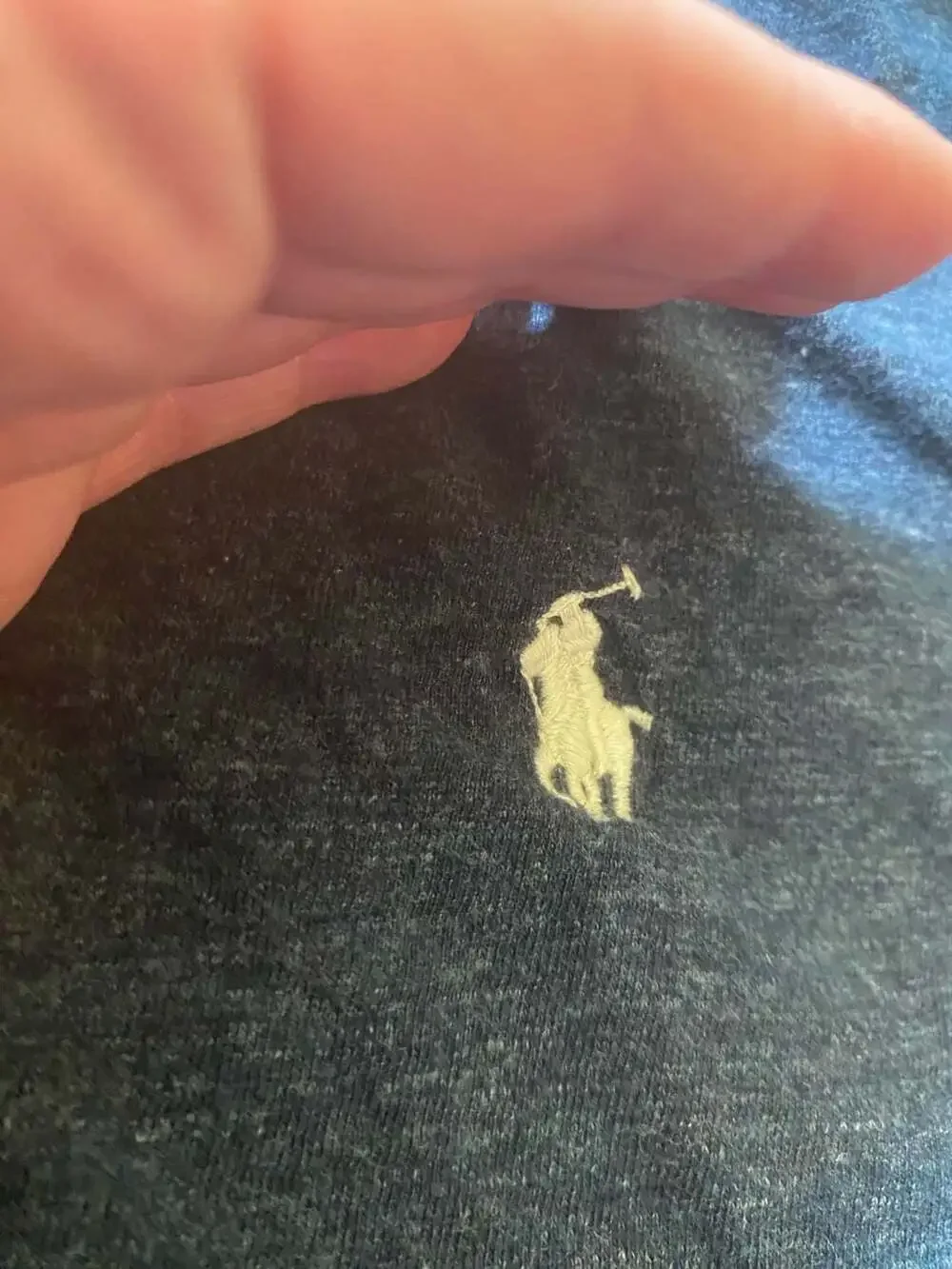 Polo Ralph Lauren Long Sleeve T-Shirt Size L Custom Slim Fit Heather Blue